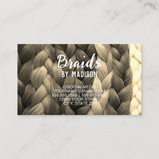 Tarjeta De Visita Hair Braider (Anverso)