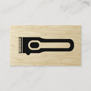 Tarjeta De Visita Hair Clipper Barber Grano de madera