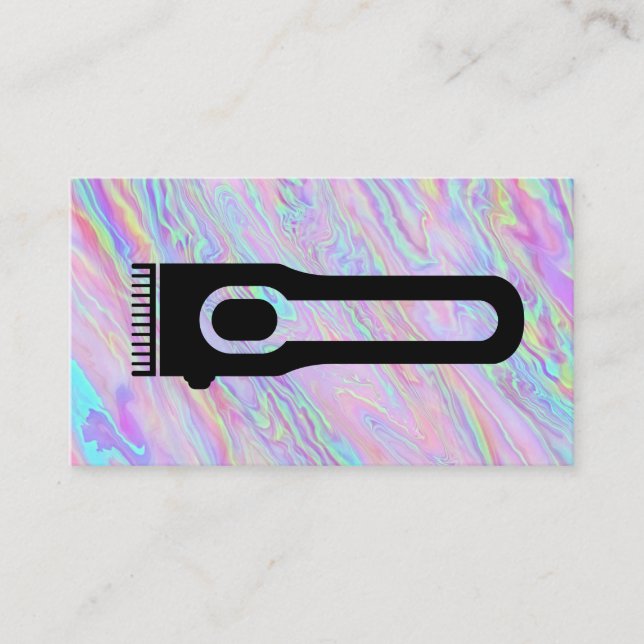 Tarjeta De Visita Hair Clipper | Líquido arcoiris (Anverso)