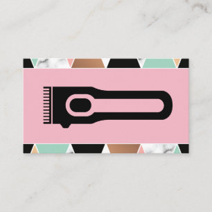 Tarjeta De Visita Hair Clippers Patrón geométrico moderno