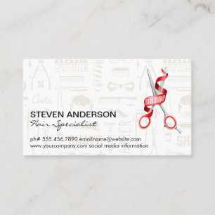Tarjeta De Visita Hair Clippers Scissor   Patrón Barber   METALIZADO