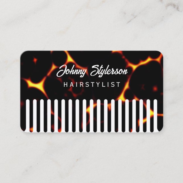 Tarjeta De Visita Hair comb looking hairstylist (Anverso)