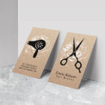 Tarjeta De Visita Hair Estilista Salón De Pelo Vintage Floral Rustic<br><div class="desc">Tarjetas De Negocios Hair Estilista Hair Salon Vintage Floral Rustic Kraft.</div>