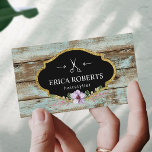 Tarjeta De Visita Hair Estilista Vintage Floral Rusn Madera<br><div class="desc">Tarjeta De Negocios Hair Stylist Vintage Floral Rustic Barn Wood.</div>