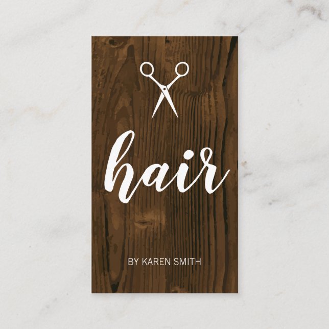 Tarjeta De Visita Hair | Grano de madera (Anverso)