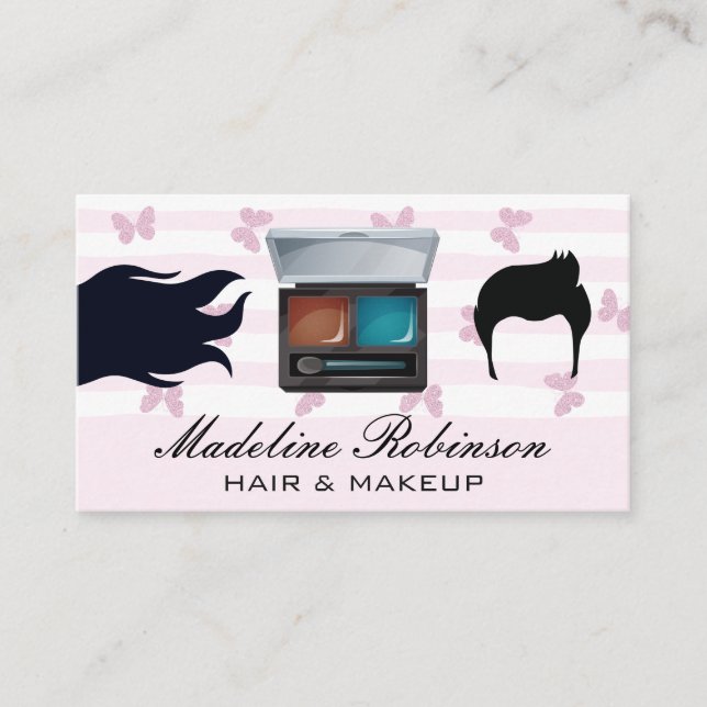 Tarjeta De Visita Hair | Herramientas de maquillaje (Anverso)