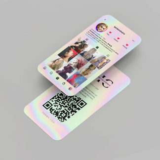 Tarjeta De Visita Hair Instagram, Hairstylista holográfico moderno
