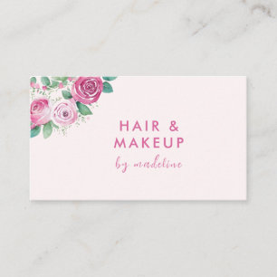Tarjeta De Visita Hair Makeup Rubor Pink