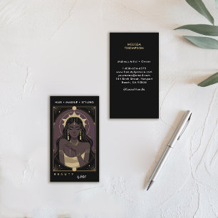 Tarjeta De Visita Hair Nails Makeup Salon Celestial Mystic Tarot
