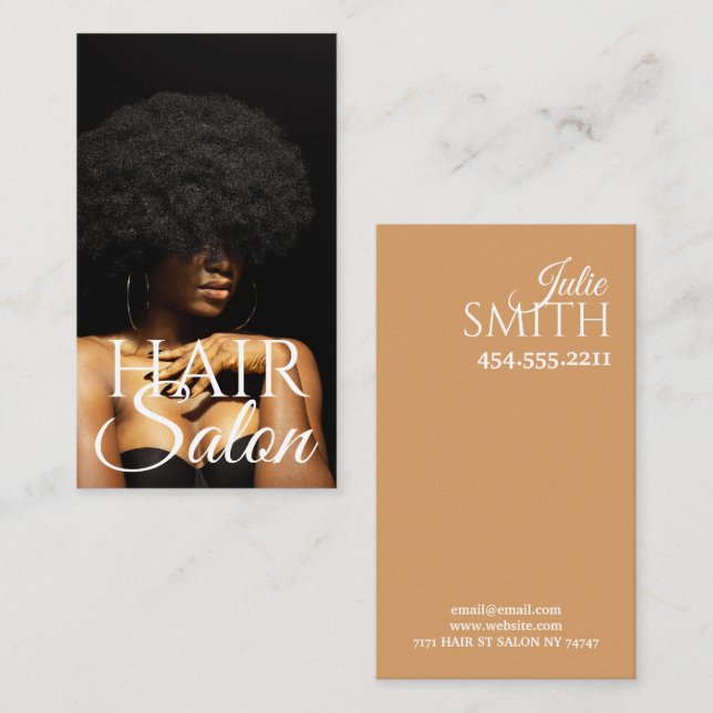 Tarjeta De Visita Hair Salon Beauty Salon Business Card (Anverso / Reverso)