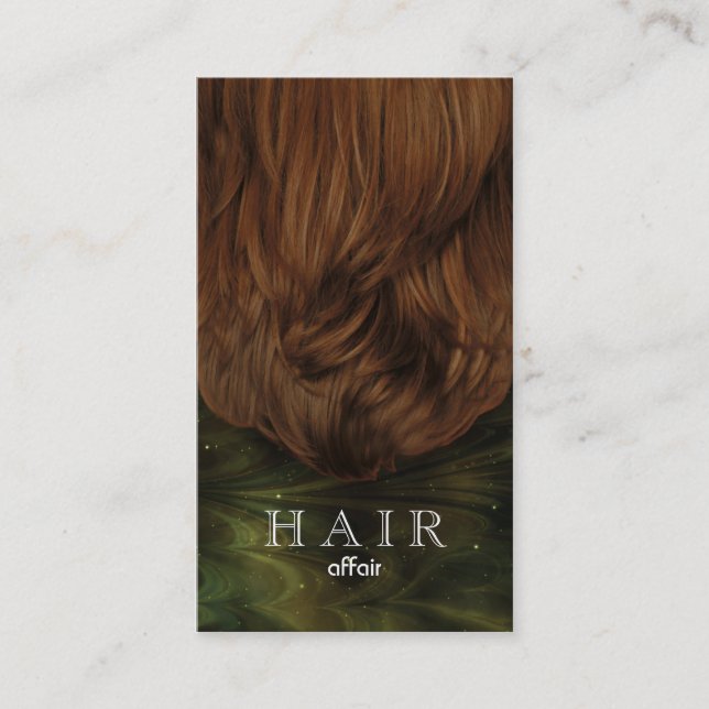 Tarjeta De Visita Hair Salon Business Cards Green Black (Anverso)