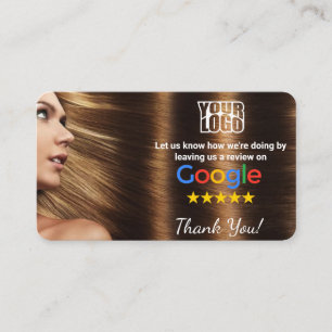 Tarjeta De Visita Hair salon Google Review Template con QR