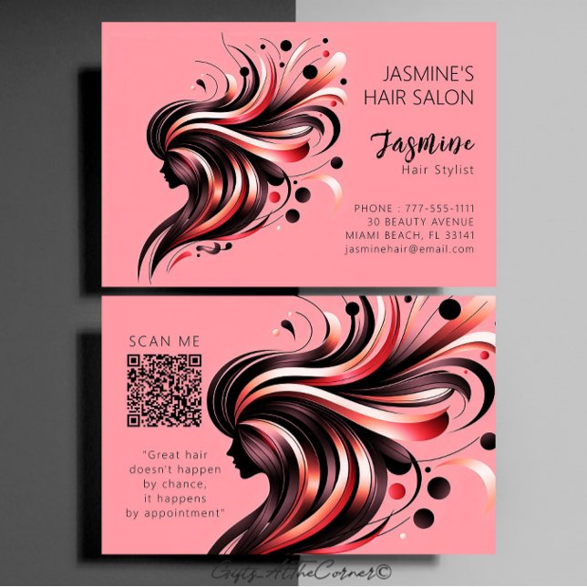 Tarjeta De Visita Hair Salon Hair Stylist Business Card (Subido por el creador)