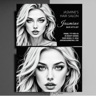 Tarjeta De Visita Hair Salon Hair Stylist Dark