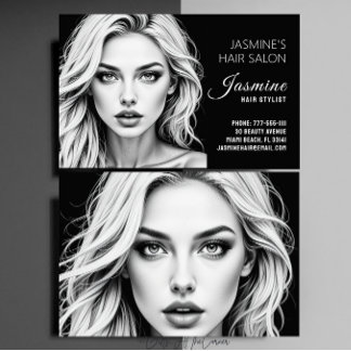 Tarjeta De Visita Hair Salon Hair Stylist Dark