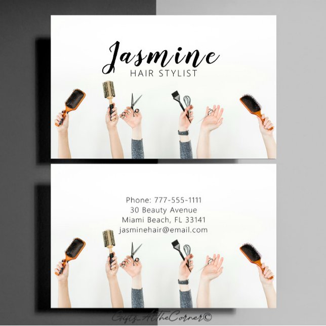 Tarjeta De Visita Hair Salon Hair Stylist Minimalista (Subido por el creador)