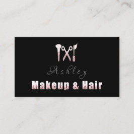 Tarjeta De Visita Hair Salon Makeup Artist Nombramiento Artista Negr