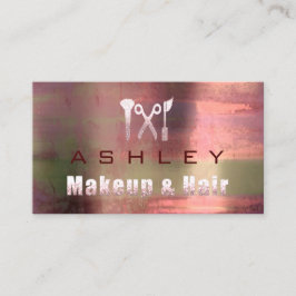 Tarjeta De Visita Hair Salon Makeup Artist Nombramiento Rosa Rosa