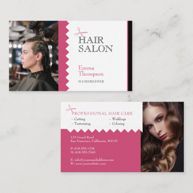 Tarjeta De Visita Hair Salon | Profesional (Anverso / Reverso)
