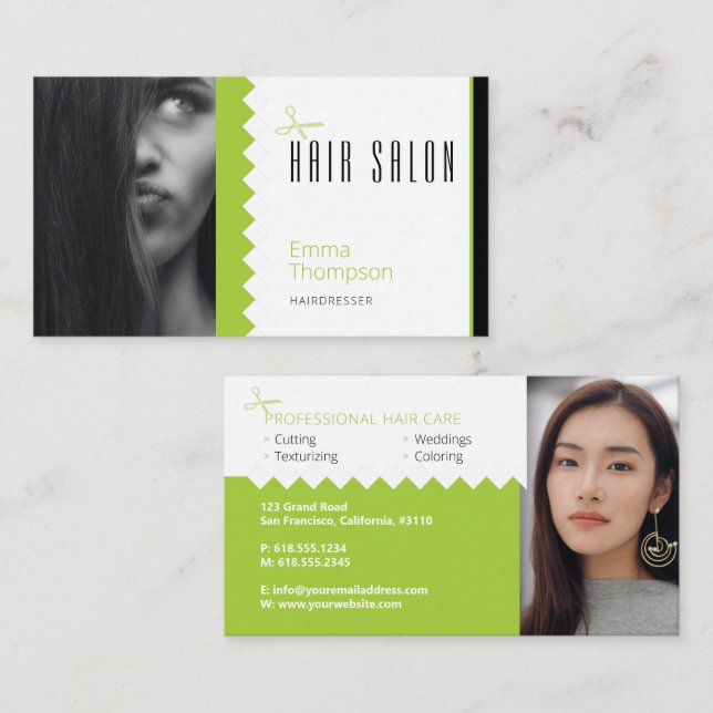 Tarjeta De Visita Hair Salon | Profesional (Anverso / Reverso)