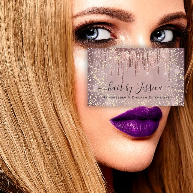 Tarjeta De Visita Hair Salon Stylist Hairdresser SPA Drips QRCode (Hair Salon Stylist Hairdresser SPA Drips QRCode Business Card)