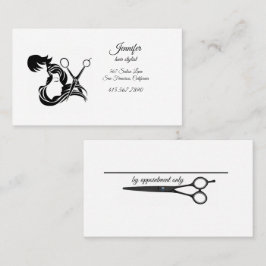 Tarjeta De Visita Hair Silhouette's & Scissors Hairstylist Business