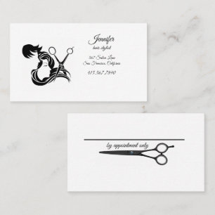 Tarjeta De Visita Hair Silhouette's & Scissors Hairstylist Business 