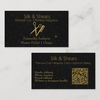 Tarjeta de visita Hair Studio de lujo con Purpurin