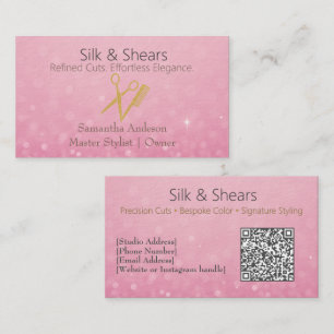 Tarjeta de visita Hair Studio de lujo con Purpurin