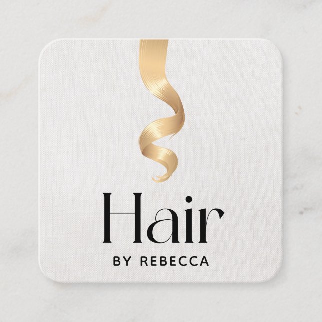 Tarjeta de visita Hair Stylist Blonde Hair Square (Anverso)
