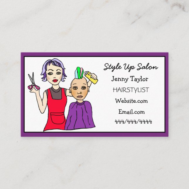 Tarjeta De Visita Hair Stylist Business Name Beauty Salon Business (Anverso)