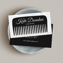 Tarjeta De Visita Hair Stylist Comb Beauty Salon Wood Business Card