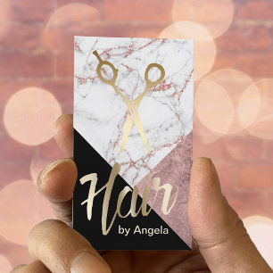 Tarjeta De Visita Hair Stylist Gold Scisor Moderno Salon de Pelo de