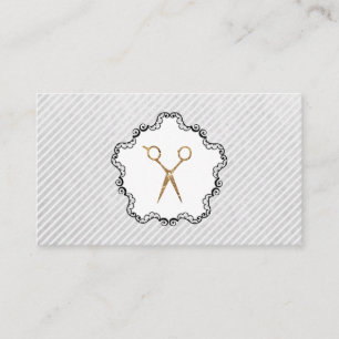 Tarjeta De Visita Hair Stylist Golden Scissor