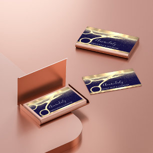 Tarjeta De Visita Hair Stylist Hairdresser Coiffeur Golden Scissors