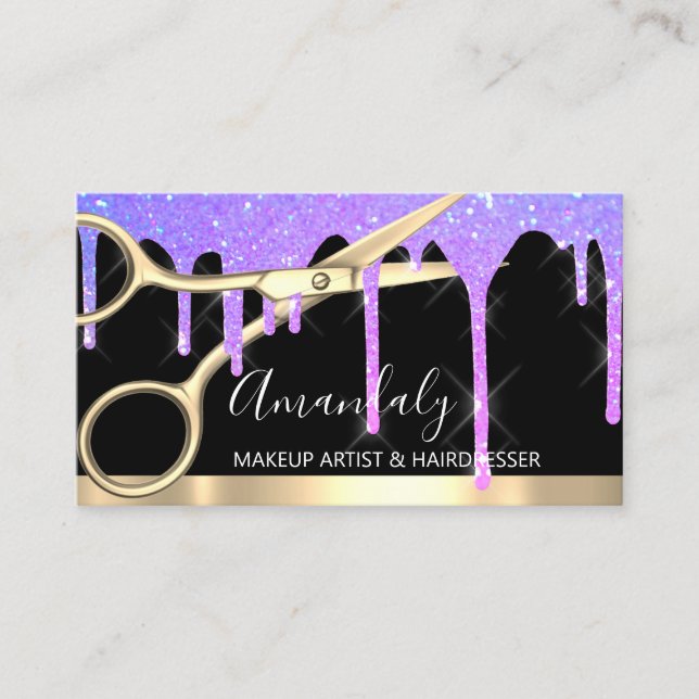 Tarjeta De Visita Hair Stylist Hairdresser Dris Scissors Coiffeur (Anverso)