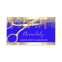 Hair Stylist Hairdresser Holograph Drits QR Blue