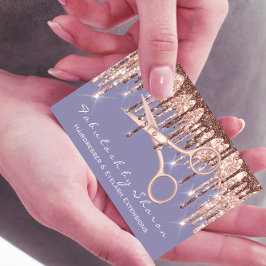 Tarjeta De Visita Hair Stylist Hairdresser Scissors Rosa Smoky Viole