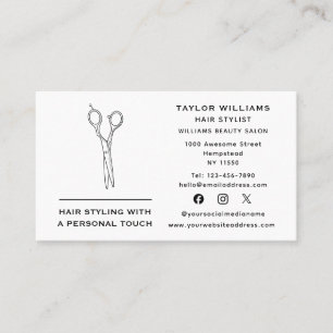 Tarjeta De Visita Hair Stylist Hairstylist Hairdresser Social Media