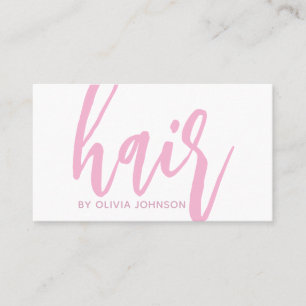 Tarjeta de visita Hair Stylist l Pink Modern Minim