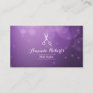 Tarjeta De Visita Hair Stylist Modern Purple Professional