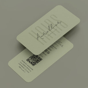Tarjeta De Visita Hair Stylist Moderno Hairstylist Sage
