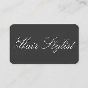 Tarjeta De Visita Hair Stylist Plain Simple Clean Gray Profesional