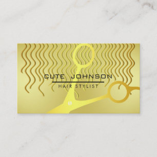 Tarjeta De Visita Hair Stylist Profesional Fashion Gold Faux