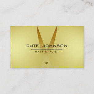 Tarjeta De Visita Hair Stylist Profesional Fashion Gold Faux
