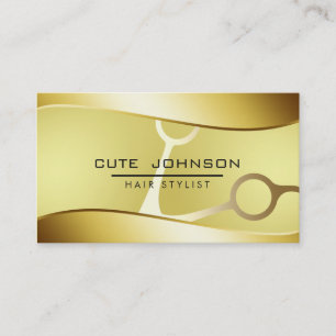 Tarjeta De Visita Hair Stylist Profesional Fashion Gold Faux