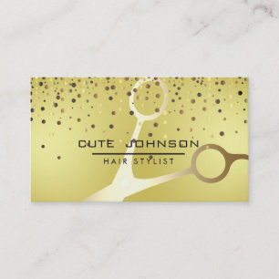 Tarjeta De Visita Hair Stylist Profesional Fashion Gold Faux