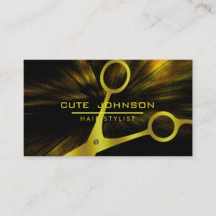 Tarjeta De Visita Hair Stylist Profesional Fashion Gold Faux
