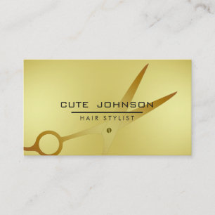 Tarjeta De Visita Hair Stylist Professional Saloon Fashion Gold Faux