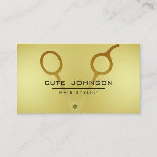 Tarjeta De Visita Hair Stylist Professional Saloon Fashion Gold Faux